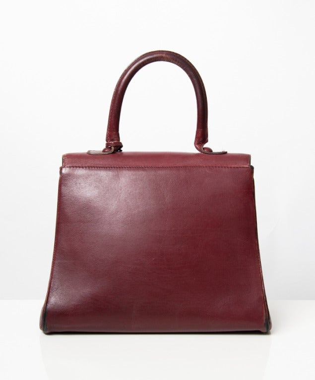 Delvaux Bordeaux Boxcalf Brillant MM In Good Condition In Antwerp, BE