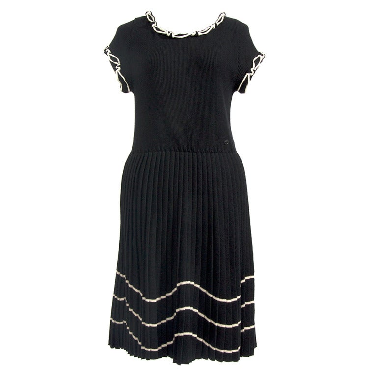 Chanel Wool Pleated Sailor Dress at 1stDibs