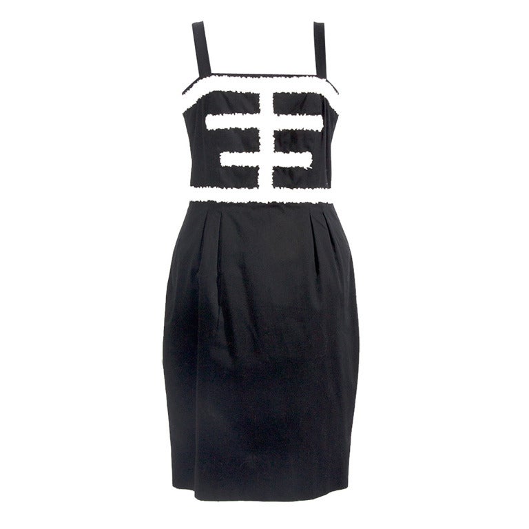 CHANEL Black and white cotton dress