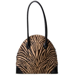 Zebra Print Calf Hair Shoulder Bag