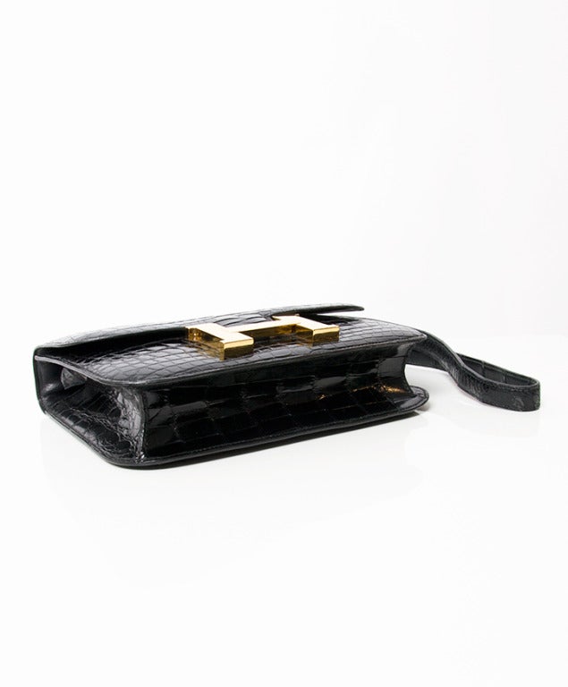 Hermes Black Constance Bag Alligator 23 at 1stdibs