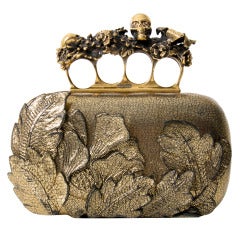 Alexander McQueen Gold Knuckle Box Clutch