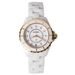 Chanel J12 White Ceramic Diamond Watch H2180
