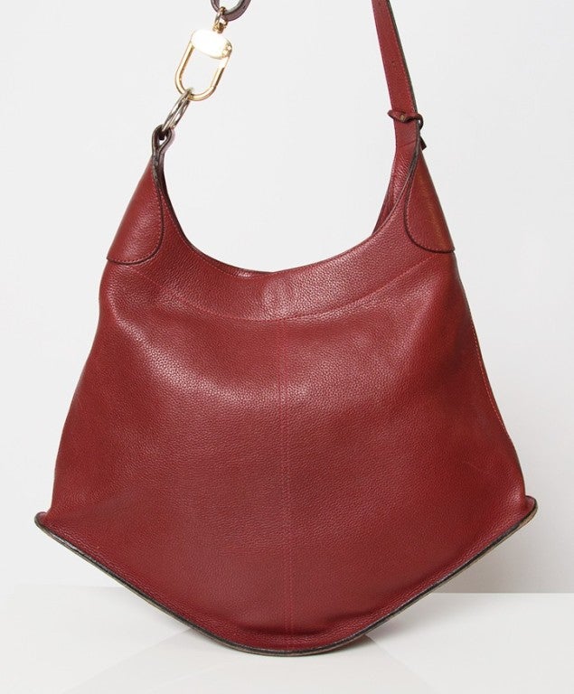 Delvaux 'Satan' Bordeaux Bag In Excellent Condition In Antwerp, BE