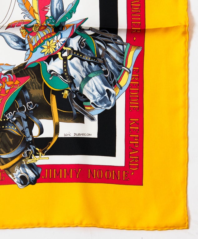 Hermes Silk multicolour the original new orleans creole jazz Carré Scarf In Excellent Condition In Antwerp, BE