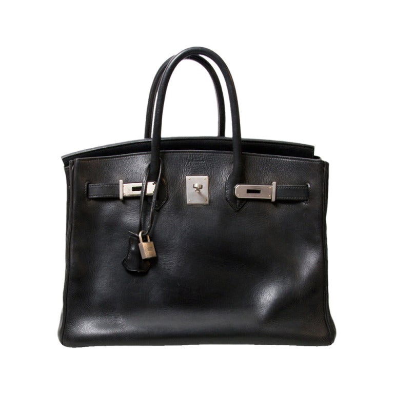 Hermes Black Birkin Handbag