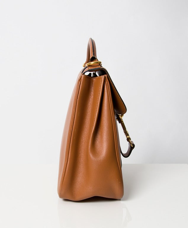 Delvaux 'Gin Fizz' Cognac Jumping Bag In Excellent Condition In Antwerp, BE