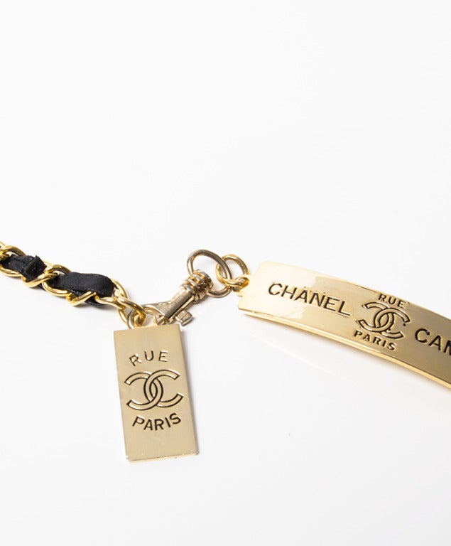 Women's Chanel Gold & Leather Chain Belt