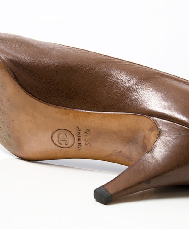 Women's Chanel Brown Leather Pumps