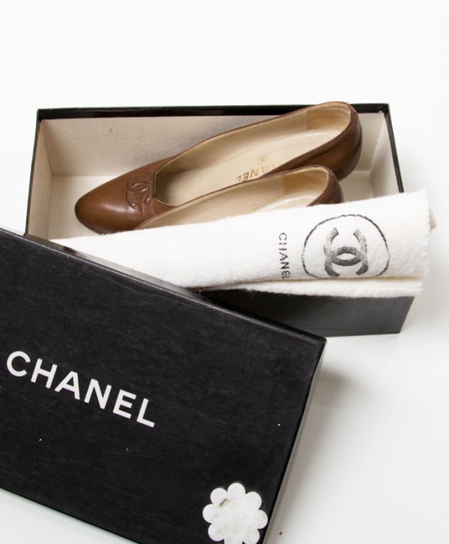 Chanel Brown Leather Pumps 1