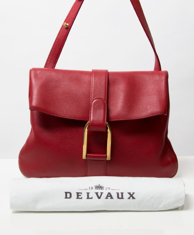 Delvaux 'Givry' Red Cross Body Bag In Excellent Condition In Antwerp, BE