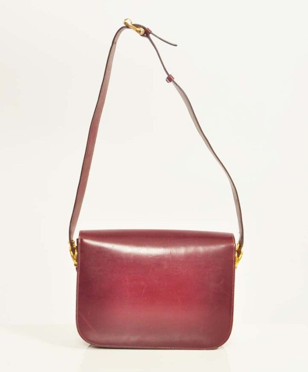 Burgundy Leather Celine Handbag 1