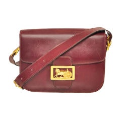 Burgundy Leather Celine Handbag