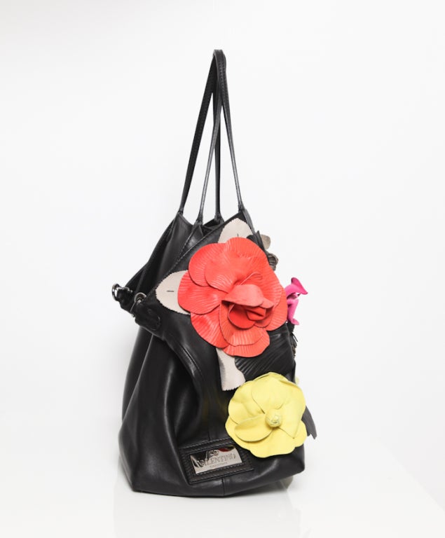 Women's valentino Leather Flower Tote For Sale