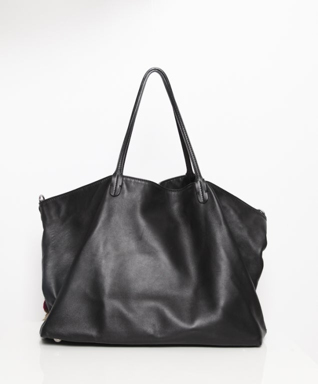 valentino Leather Flower Tote For Sale 1