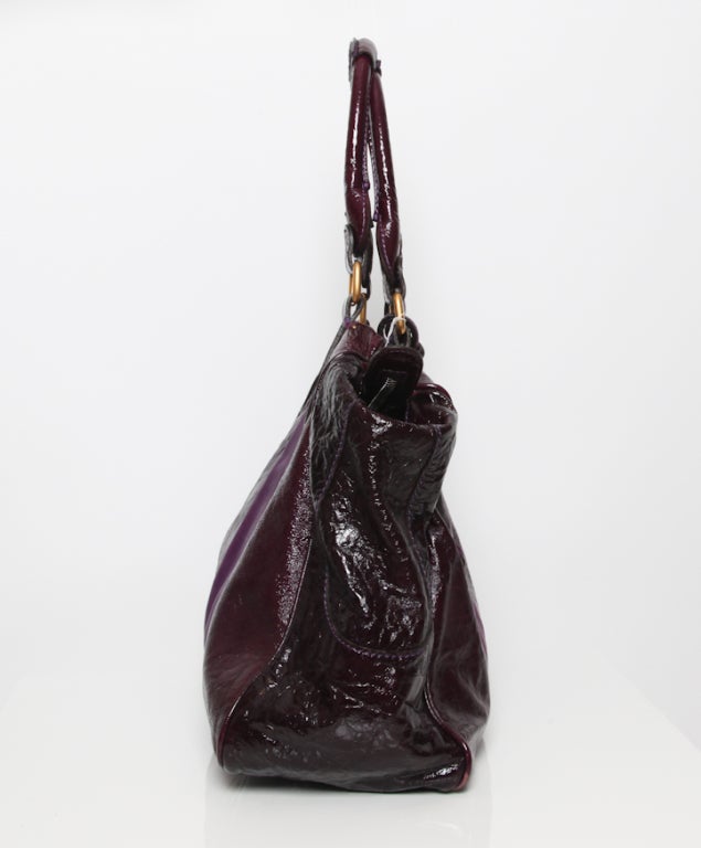 Chloé Two-Tone Purple Glazed Tote In Excellent Condition In Antwerp, BE