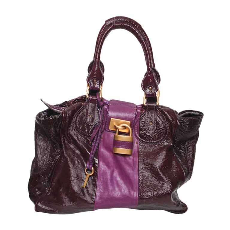 Chloé Two-Tone Purple Glazed Tote