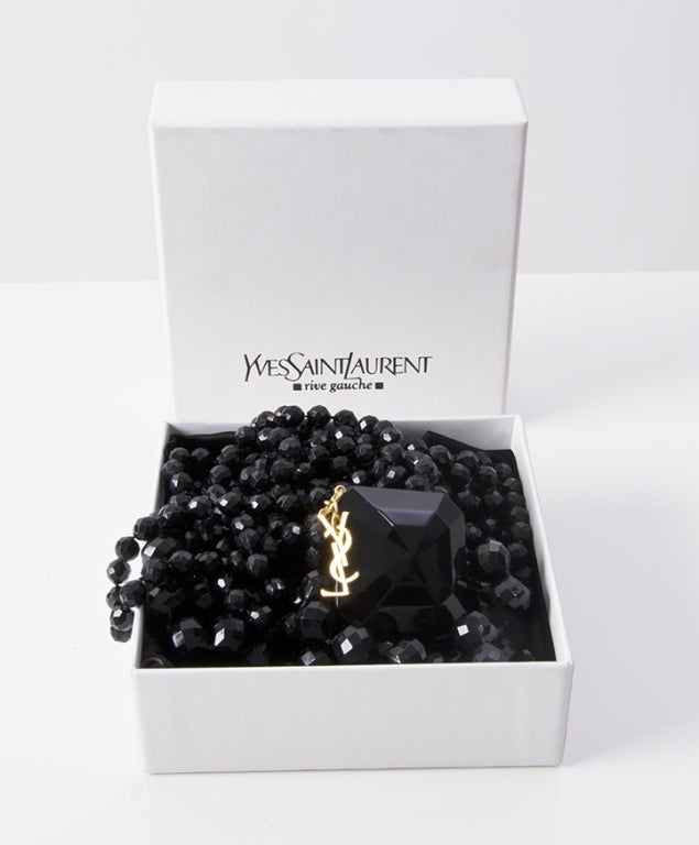 Yves Saint Laurent Oversized Black Bead Necklace 2