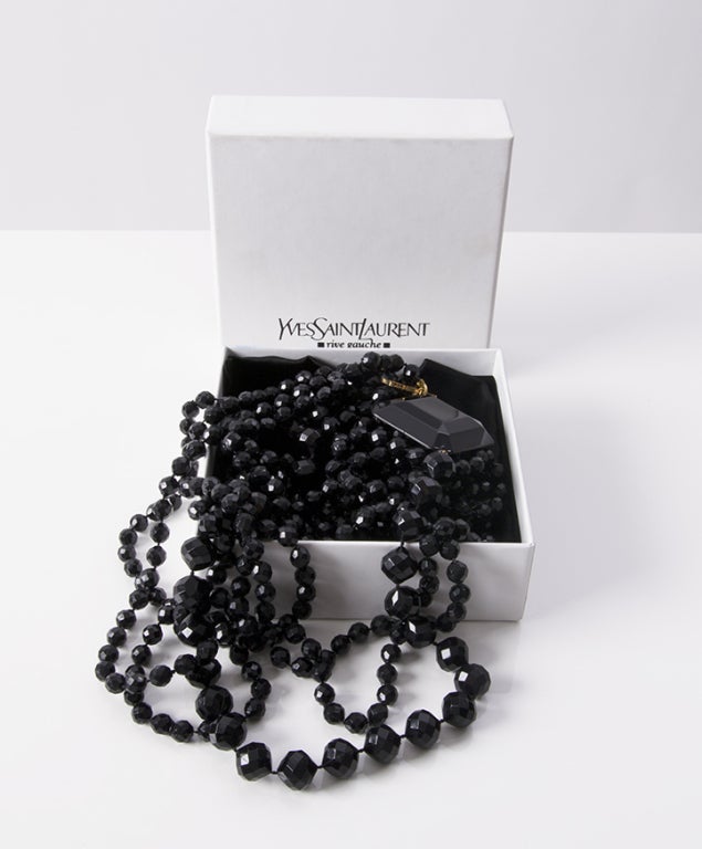 Yves Saint Laurent Oversized Black Bead Necklace 3