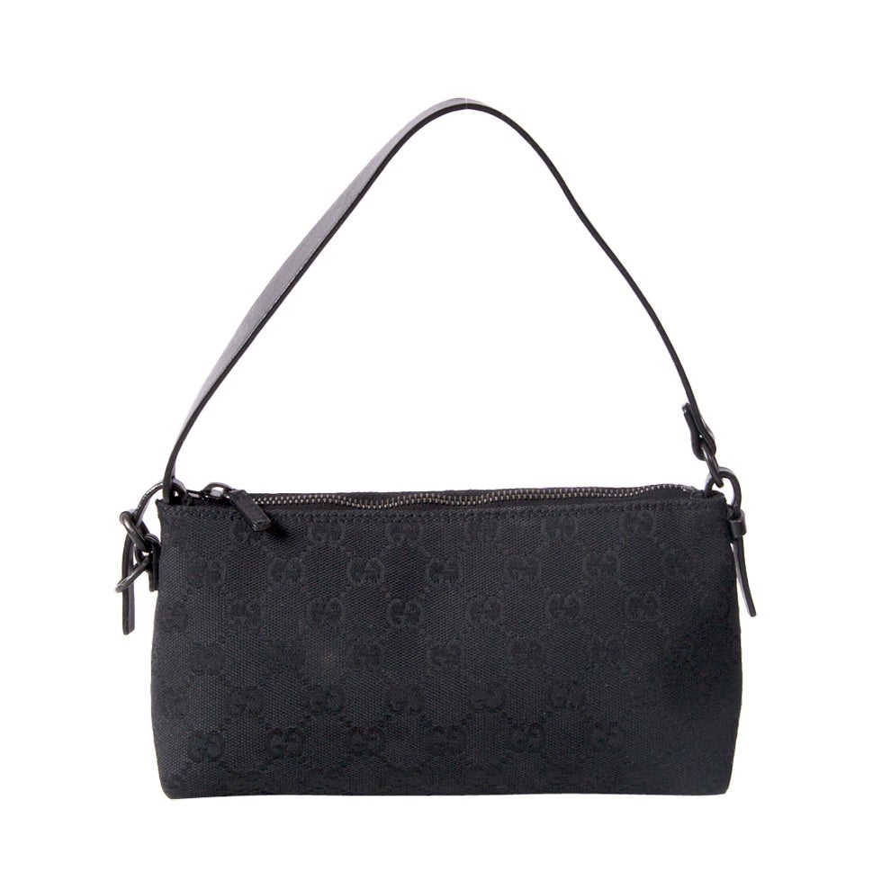 Gucci Black Monogram Handbag Small at 1stdibs