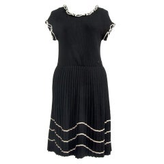 Chanel Wool Pleated Sailor Dress