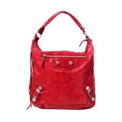 Große Tagestasche aus rotem Lammfell von Balenciaga
