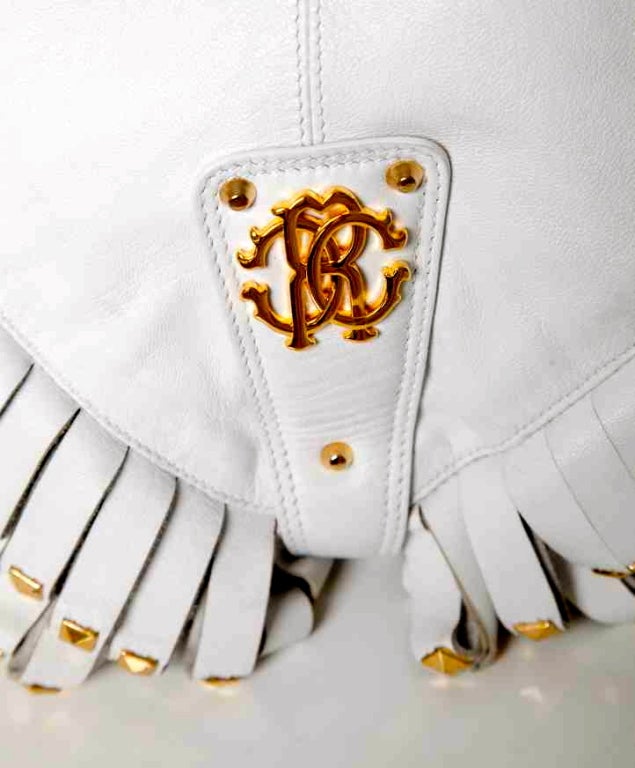 Roberto Cavalli fringed leather shoulder bag 2