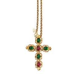 Dior Cross Pendant Necklace