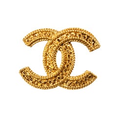 Chanel Gold Logo Brooch