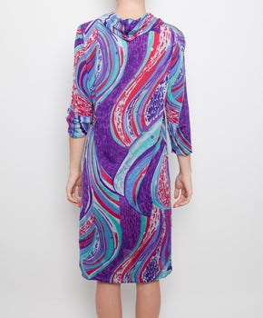 Leonard psychedelic pattern dress In Excellent Condition In Antwerp, BE