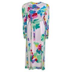 1980
s Leonard Floral silk jersey dress