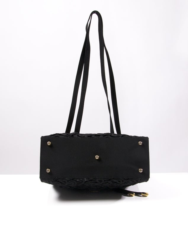 Versace Black Grosgrain Bag at 1stdibs