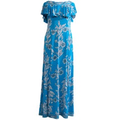 Pucci Kobalt Flower Maxi Dress