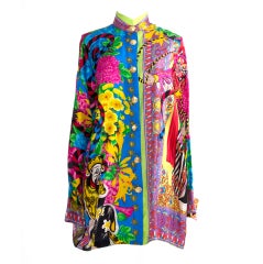 Versace Silk Long Sleeve Top Chemise