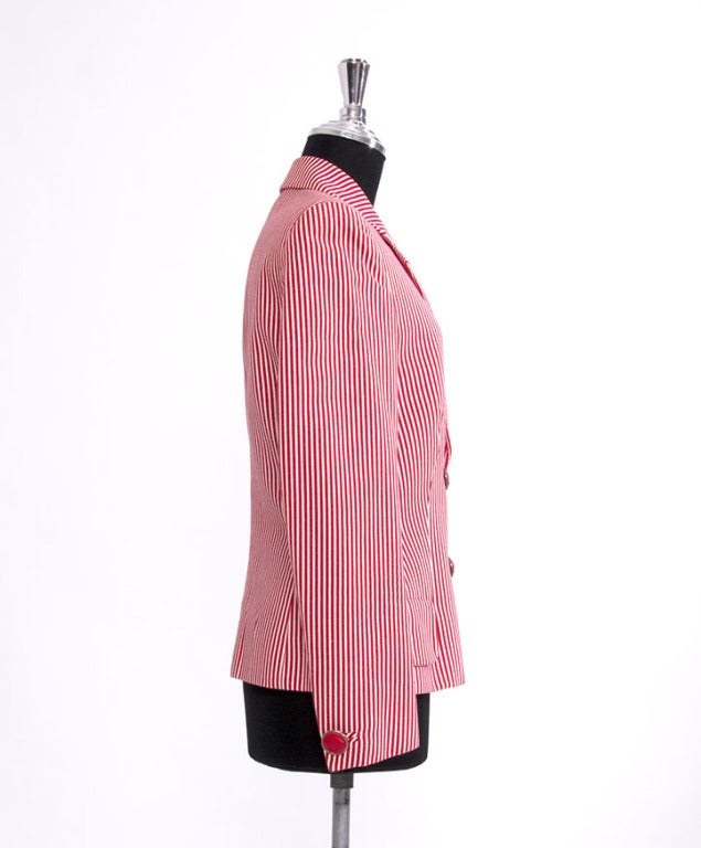 Versace Linen Striped Blazer Jacket In Excellent Condition In Antwerp, BE