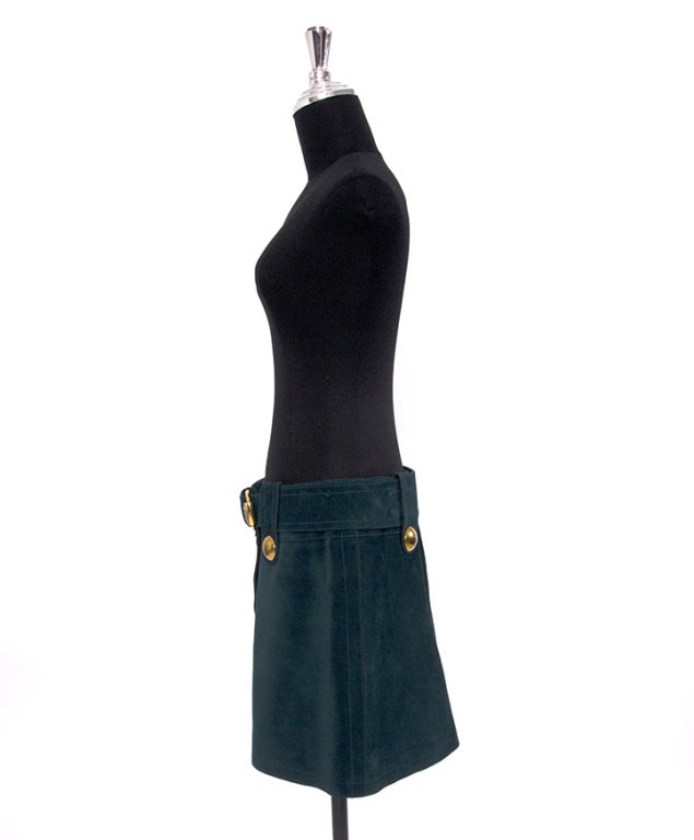 Gucci green suede skirt In Excellent Condition In Antwerp, BE