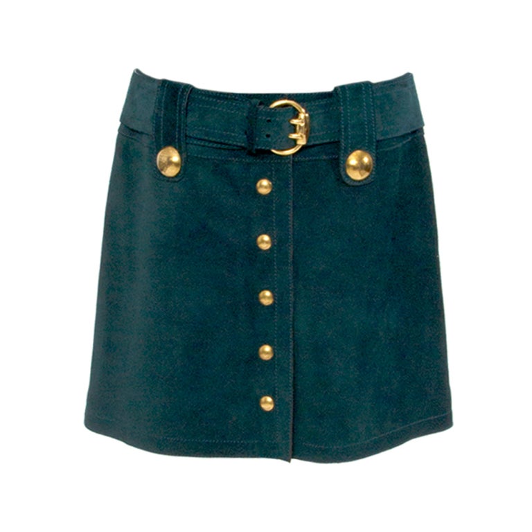 Gucci green suede skirt