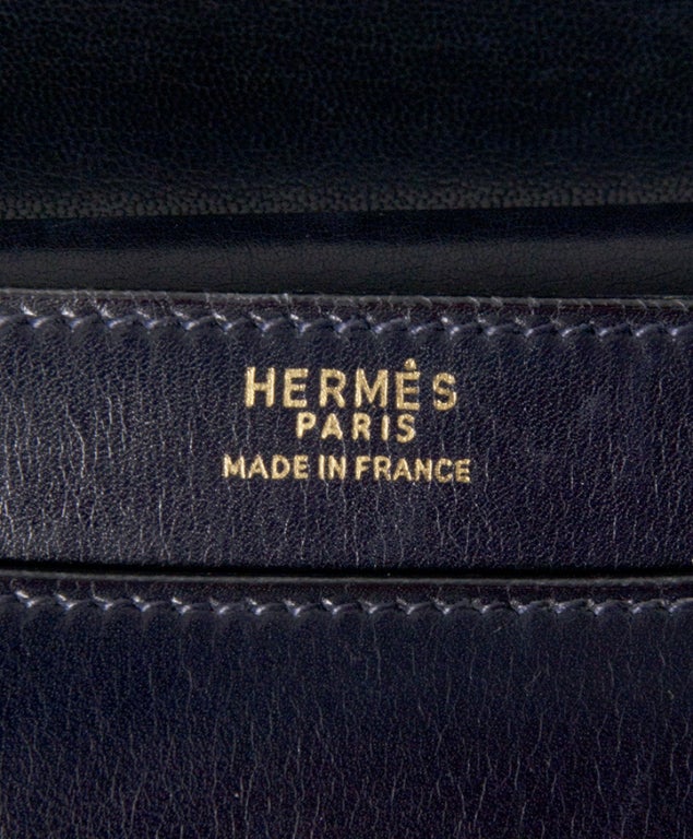 Hermes Blue Leather Shoulder Bag 1