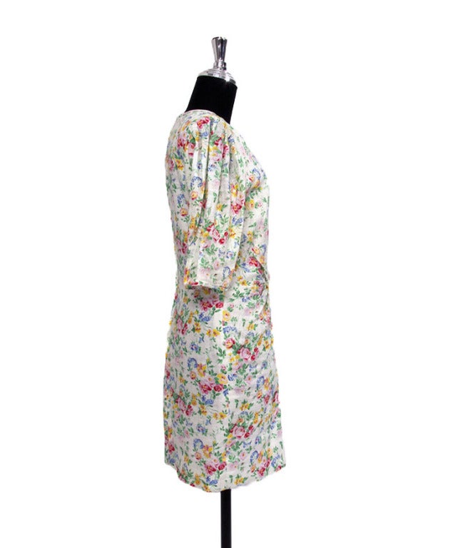 Ungaro White Flower Dress In Excellent Condition For Sale In Antwerp, BE