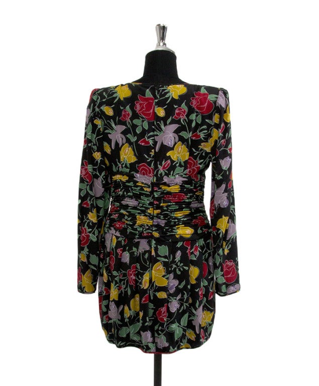 Black Vintage Ungaro  Dress (black & roses)