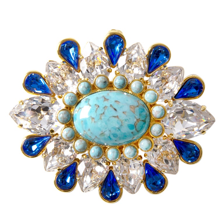 Dolce and Gabbana Turquoise Brooch at 1stdibs