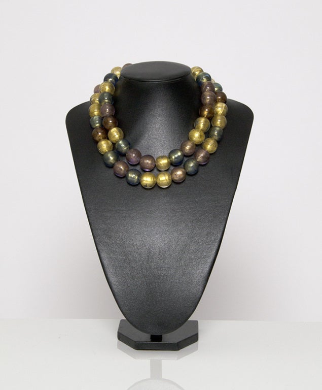 Women's Murano Glass Bead Necklace Set, (1larger, 1 smaller)
