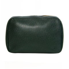 Delvaux Toiletry Bag Green Leather