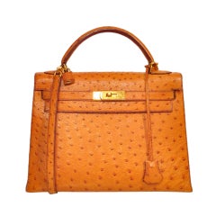 Vintage Hermes Kelly Ostrich 32