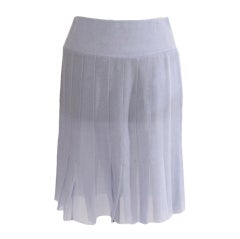 Chanel Sheer A-Line Silk Skirt in Pastel Light Blue Hue