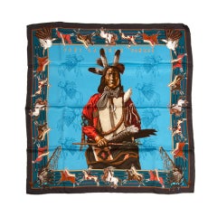Hermes Silk Old-West inspired Print Scarf by Kermit Oliver