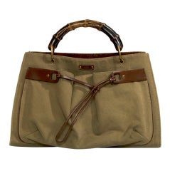  Gucci Khaki canvas handbag