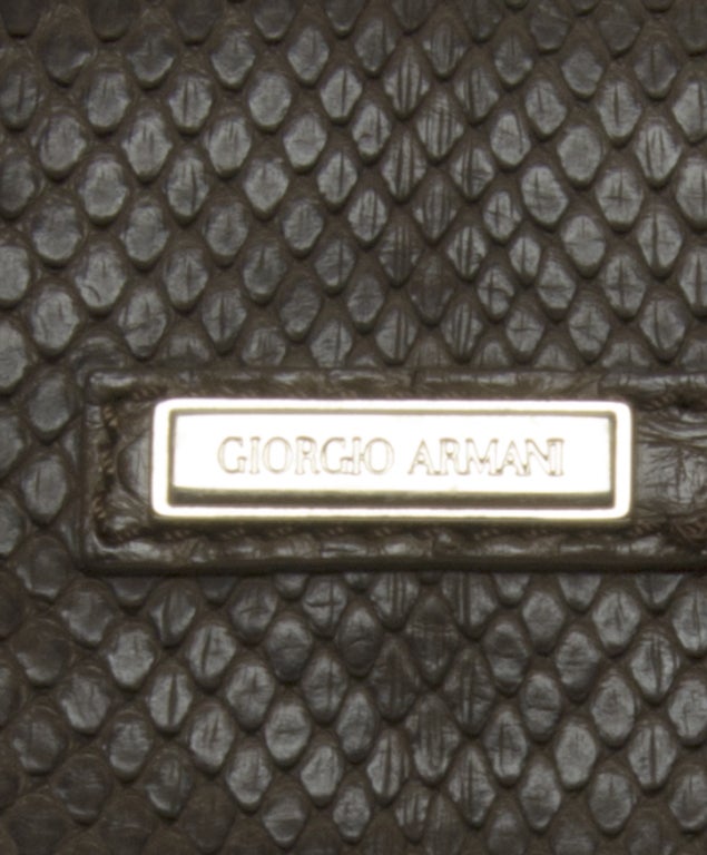  Armani Snakeskin dark brown handbag 3