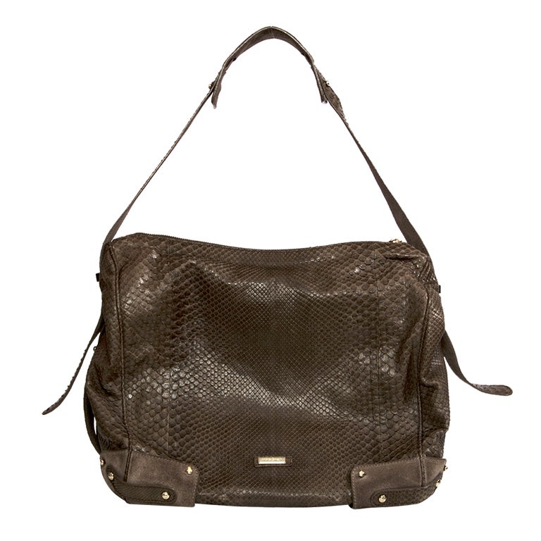  Armani Snakeskin dark brown handbag