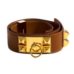 Hermes Cognac Collier de Chien Belt